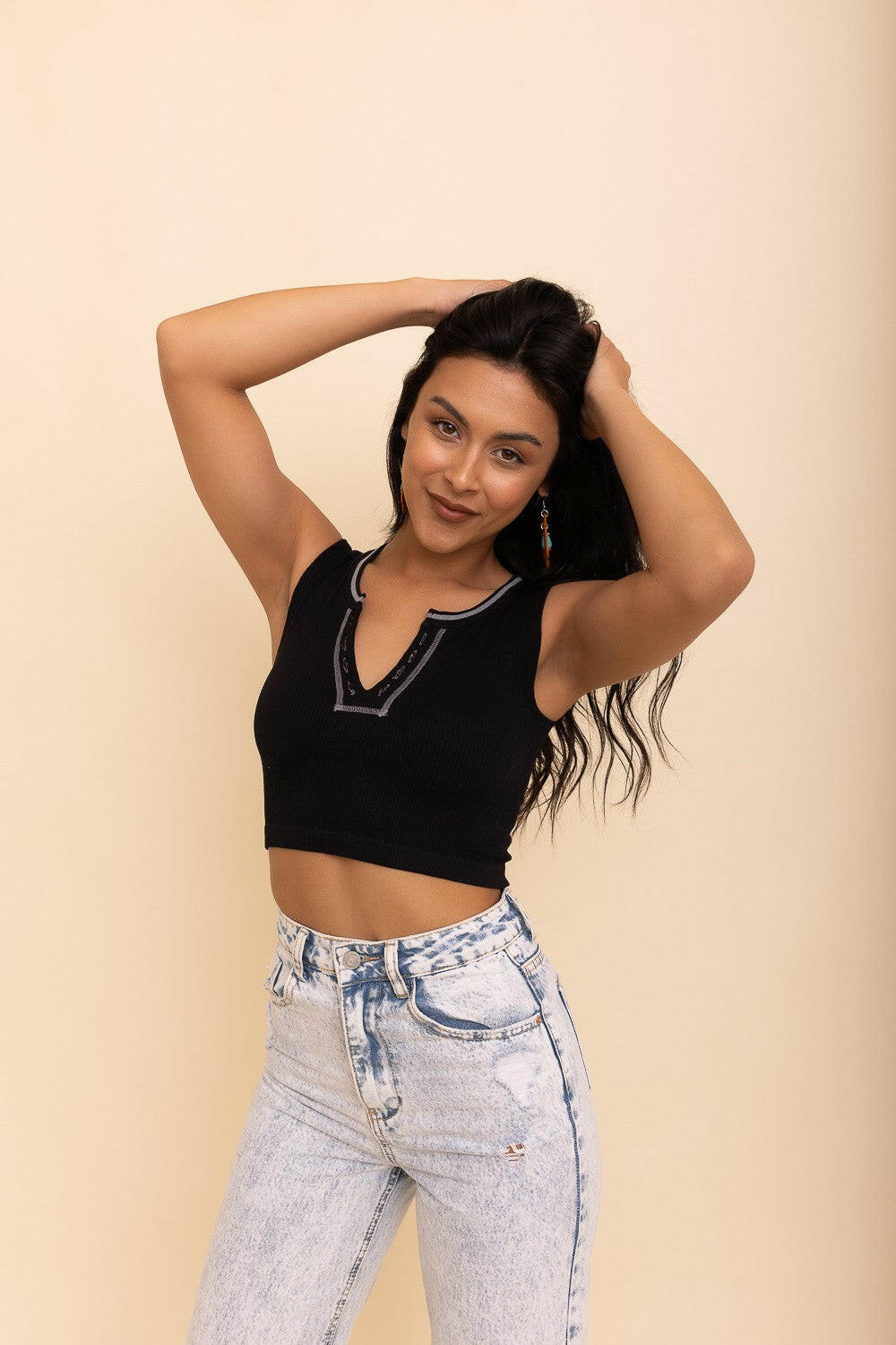 Ribbed Henley Brami-Bralettes-Krush Kandy, Women's Online Fashion Boutique Located in Phoenix, Arizona (Scottsdale Area)