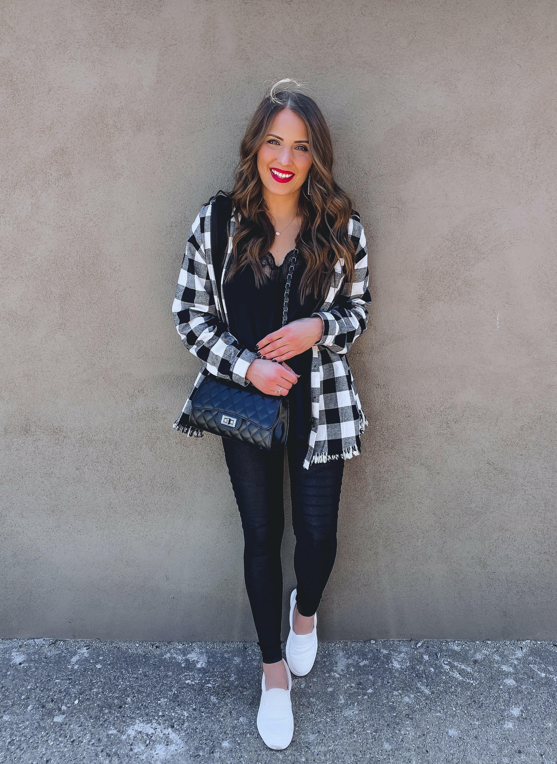 Risen See You Soon Fray Hooded Flannel-Jackets-Krush Kandy, Women's Online Fashion Boutique Located in Phoenix, Arizona (Scottsdale Area)