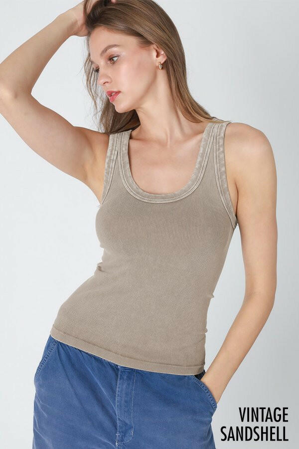 NIKI BIKKI Sway With Me Vintage Ribbed Tank-Tanks-Krush Kandy, Women's Online Fashion Boutique Located in Phoenix, Arizona (Scottsdale Area)