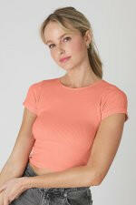 Ribbed Baby Tee-Short Sleeve Tops-Krush Kandy, Women's Online Fashion Boutique Located in Phoenix, Arizona (Scottsdale Area)