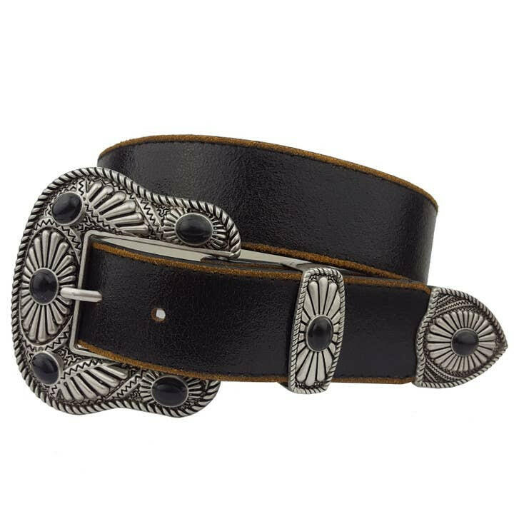 Vintage Leather Belt with Western Buckle .-Belts-Krush Kandy, Women's Online Fashion Boutique Located in Phoenix, Arizona (Scottsdale Area)