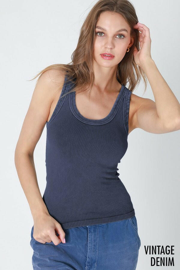 NIKI BIKKI Sway With Me Vintage Ribbed Tank-Tanks-Krush Kandy, Women's Online Fashion Boutique Located in Phoenix, Arizona (Scottsdale Area)