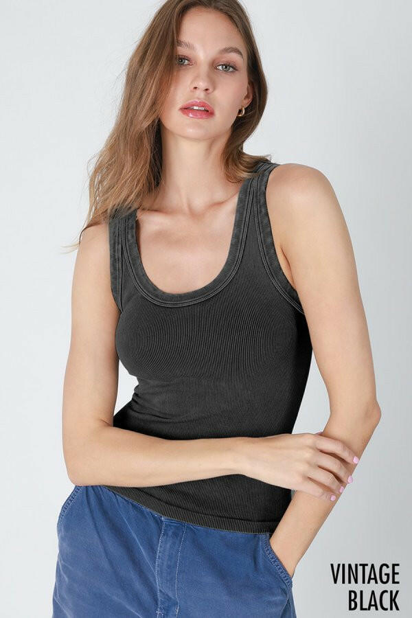 NIKI BIKKI Sway With Me Vintage Ribbed Tank-Tanks-Krush Kandy, Women's Online Fashion Boutique Located in Phoenix, Arizona (Scottsdale Area)