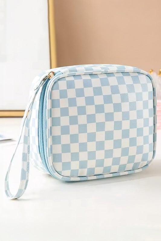 Checkered Portable Cosmetic Pouch-Beauty-Krush Kandy, Women's Online Fashion Boutique Located in Phoenix, Arizona (Scottsdale Area)