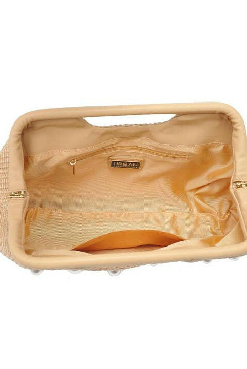 Pearl Detail Straw Clutch-handbags-Krush Kandy, Women's Online Fashion Boutique Located in Phoenix, Arizona (Scottsdale Area)