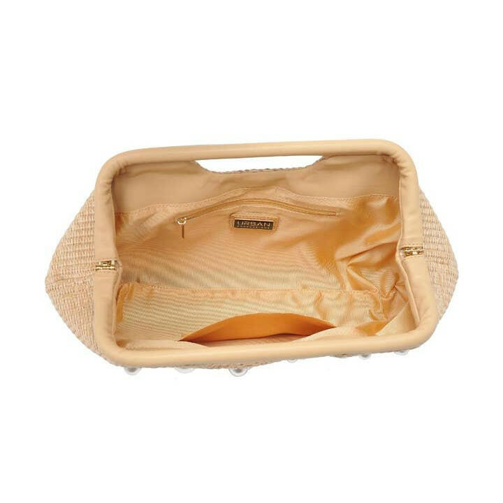 Pearl Detail Straw Clutch-handbags-Krush Kandy, Women's Online Fashion Boutique Located in Phoenix, Arizona (Scottsdale Area)