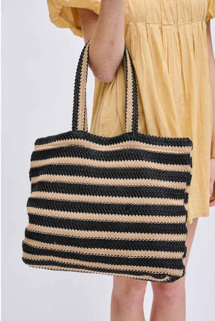 Ophelia Striped Beach Summer Tote-Purses & Bags-Krush Kandy, Women's Online Fashion Boutique Located in Phoenix, Arizona (Scottsdale Area)