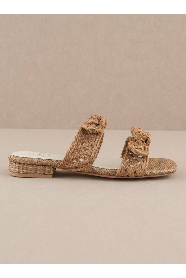 The Esther Camel | Raffia Bow Summer Sandals-Sandals-Krush Kandy, Women's Online Fashion Boutique Located in Phoenix, Arizona (Scottsdale Area)