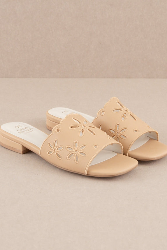 The Manila Apricot | Flower Cutout Summer Sandals-Sandals-Krush Kandy, Women's Online Fashion Boutique Located in Phoenix, Arizona (Scottsdale Area)
