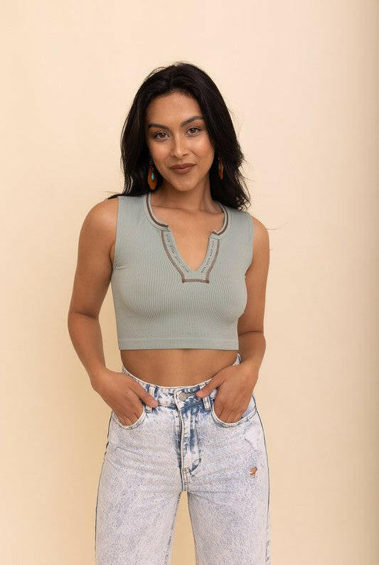 Ribbed Henley Brami-Bralettes-Krush Kandy, Women's Online Fashion Boutique Located in Phoenix, Arizona (Scottsdale Area)