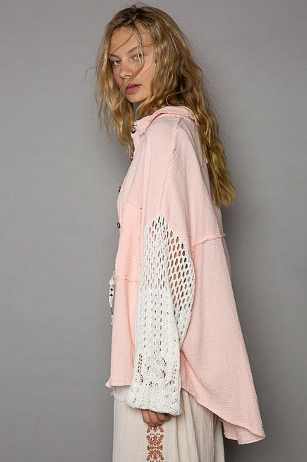 POL Take a Picture Button Down-Long Sleeve Tops-Krush Kandy, Women's Online Fashion Boutique Located in Phoenix, Arizona (Scottsdale Area)