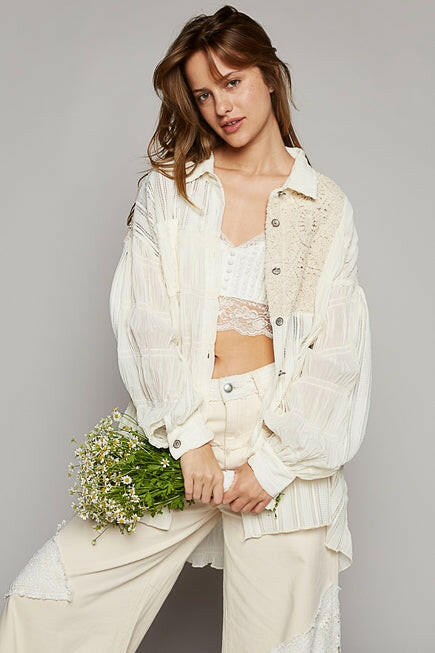 POL Beautiful Crazy Button Down Shirt-Long Sleeve Tops-Krush Kandy, Women's Online Fashion Boutique Located in Phoenix, Arizona (Scottsdale Area)