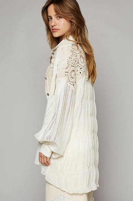 POL Beautiful Crazy Button Down Shirt-Long Sleeve Tops-Krush Kandy, Women's Online Fashion Boutique Located in Phoenix, Arizona (Scottsdale Area)