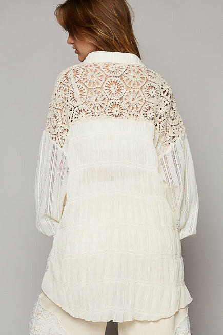 POL Beautiful Crazy Button Down Shirt-Long Sleeve Tops-Krush Kandy, Women's Online Fashion Boutique Located in Phoenix, Arizona (Scottsdale Area)