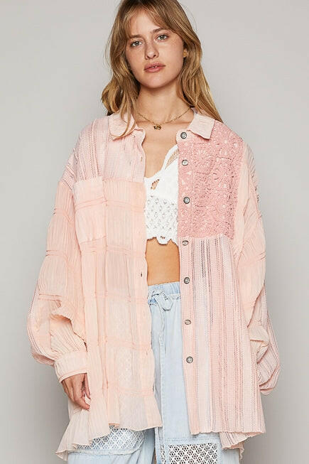 POL Beautiful Crazy Button Down Shirt-Long Sleeve Tops-Krush Kandy, Women's Online Fashion Boutique Located in Phoenix, Arizona (Scottsdale Area)