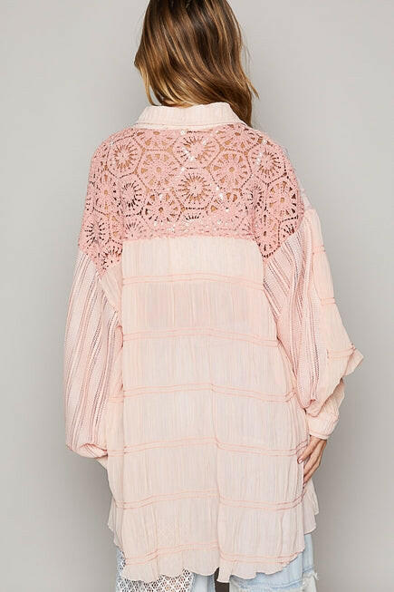 POL Beautiful Crazy Button Down Shirt-Long Sleeve Tops-Krush Kandy, Women's Online Fashion Boutique Located in Phoenix, Arizona (Scottsdale Area)