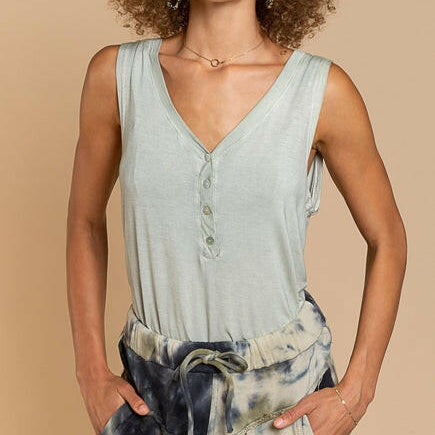 POL Simpler Times V-Neck Tank | S-3X-Tanks-Krush Kandy, Women's Online Fashion Boutique Located in Phoenix, Arizona (Scottsdale Area)