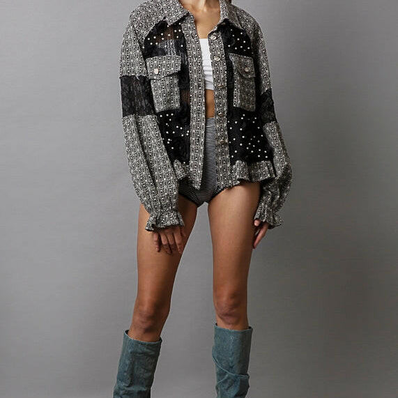 Daring to Be Balloon Sleeved Jacket-Jackets-Krush Kandy, Women's Online Fashion Boutique Located in Phoenix, Arizona (Scottsdale Area)