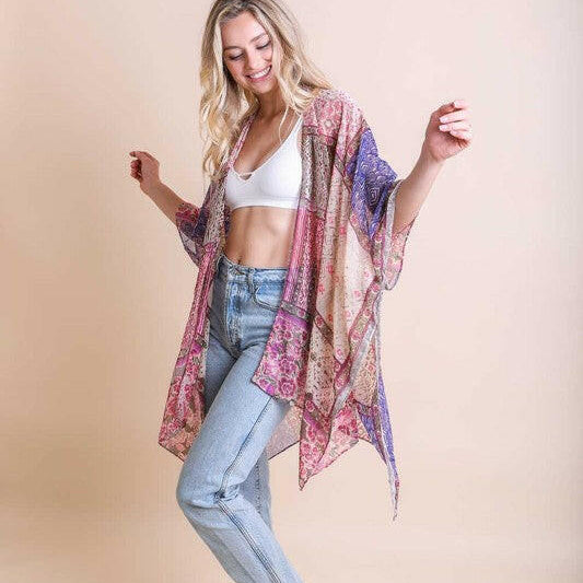 Bohemian Burnout Velvet Kimono-Kimonos-Krush Kandy, Women's Online Fashion Boutique Located in Phoenix, Arizona (Scottsdale Area)