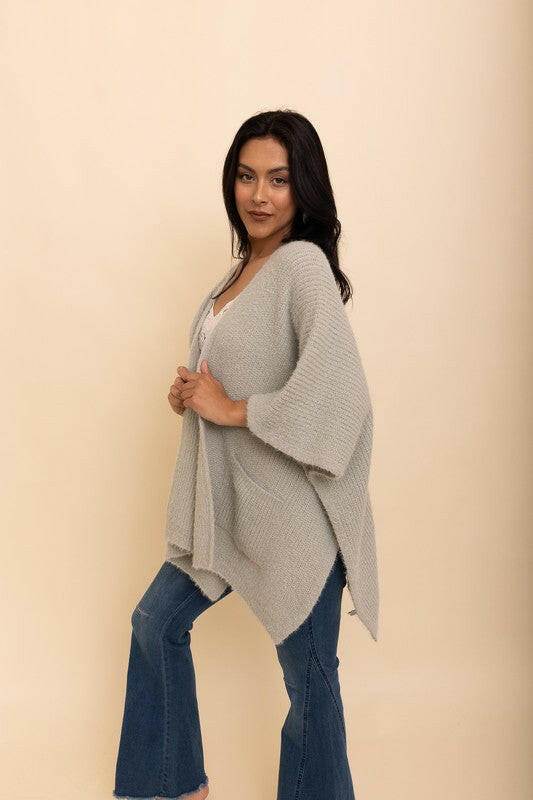 Boucle Cozy Ruana w/ Pockets-Cardigans-Krush Kandy, Women's Online Fashion Boutique Located in Phoenix, Arizona (Scottsdale Area)