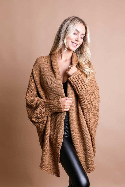 Bat Sleeve Knit Cardigan-Cardigans-Krush Kandy, Women's Online Fashion Boutique Located in Phoenix, Arizona (Scottsdale Area)