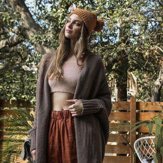 Bat Sleeve Knit Cardigan-Cardigans-Krush Kandy, Women's Online Fashion Boutique Located in Phoenix, Arizona (Scottsdale Area)