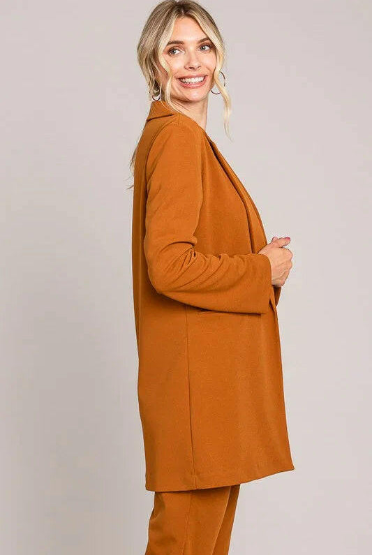 Twill Oversized Jersey Blazer-Blazers-Krush Kandy, Women's Online Fashion Boutique Located in Phoenix, Arizona (Scottsdale Area)