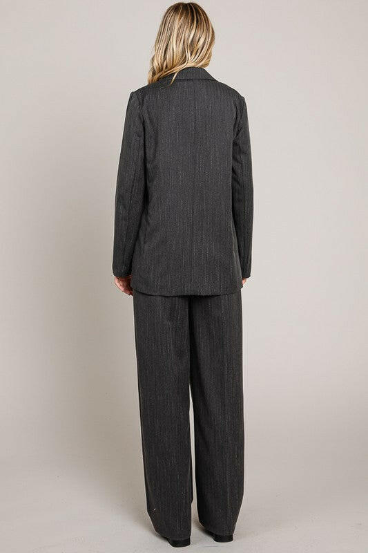 Charcoal Pinstriped Tailored Blazer-Blazers-Krush Kandy, Women's Online Fashion Boutique Located in Phoenix, Arizona (Scottsdale Area)