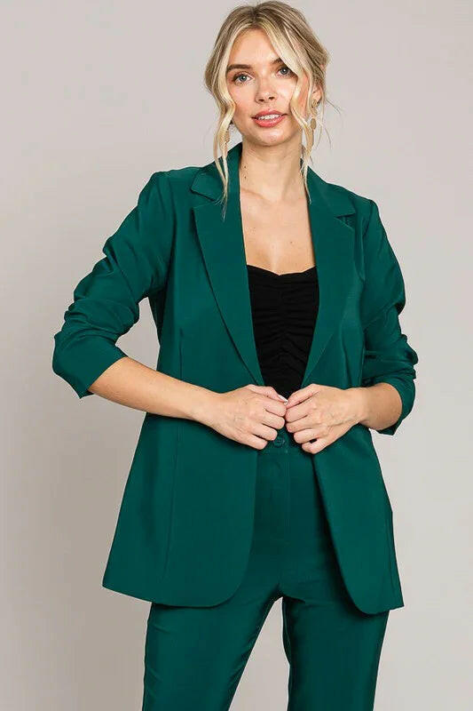 Twill Oversized Single Button Blazer Jacket-Blazers-Krush Kandy, Women's Online Fashion Boutique Located in Phoenix, Arizona (Scottsdale Area)