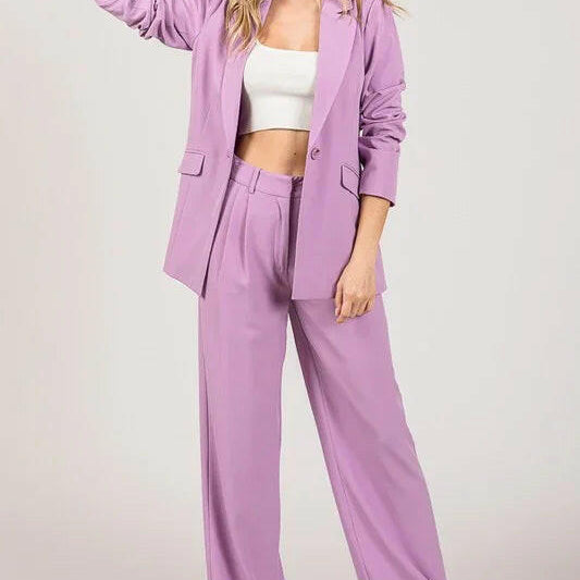 Twill Oversized Slant Pocket Blazer-Blazers-Krush Kandy, Women's Online Fashion Boutique Located in Phoenix, Arizona (Scottsdale Area)