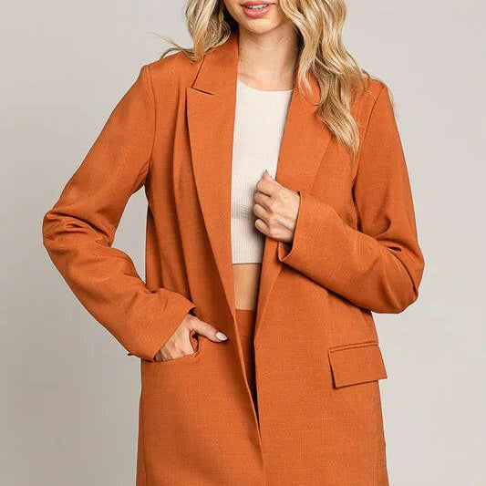 Twill Oversized Blazer Jacket-Blazers-Krush Kandy, Women's Online Fashion Boutique Located in Phoenix, Arizona (Scottsdale Area)