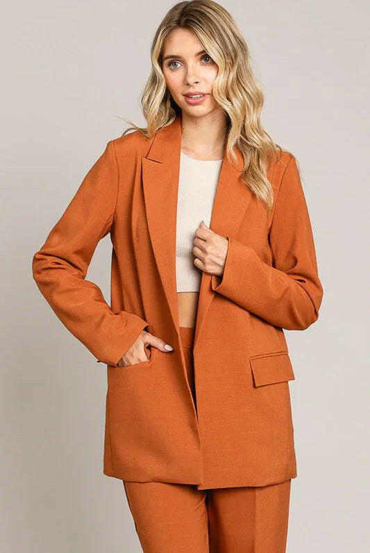 Twill Oversized Blazer Jacket-Blazers-Krush Kandy, Women's Online Fashion Boutique Located in Phoenix, Arizona (Scottsdale Area)