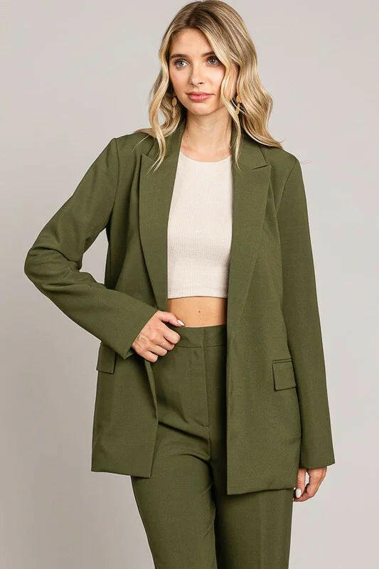 Twill Oversized Blazer Jacket-Blazers-Krush Kandy, Women's Online Fashion Boutique Located in Phoenix, Arizona (Scottsdale Area)