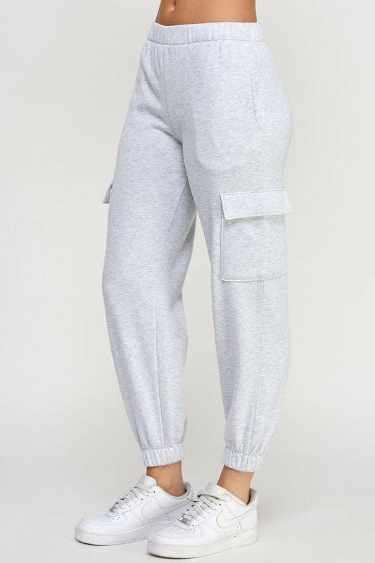 Fleece Cargo Joggers-Joggers-Krush Kandy, Women's Online Fashion Boutique Located in Phoenix, Arizona (Scottsdale Area)