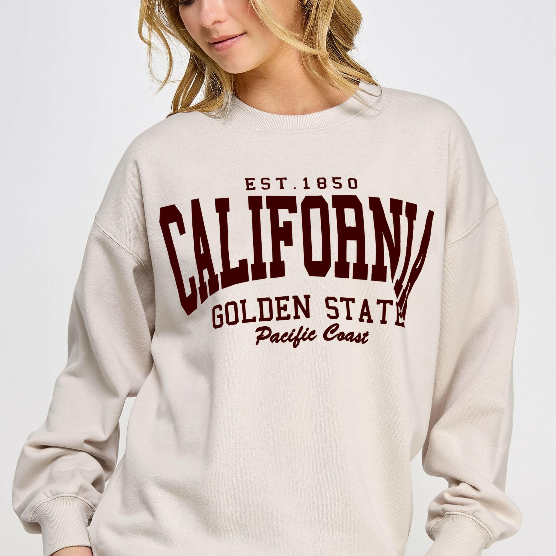 California Golden State Crewneck-Sweatshirts-Krush Kandy, Women's Online Fashion Boutique Located in Phoenix, Arizona (Scottsdale Area)