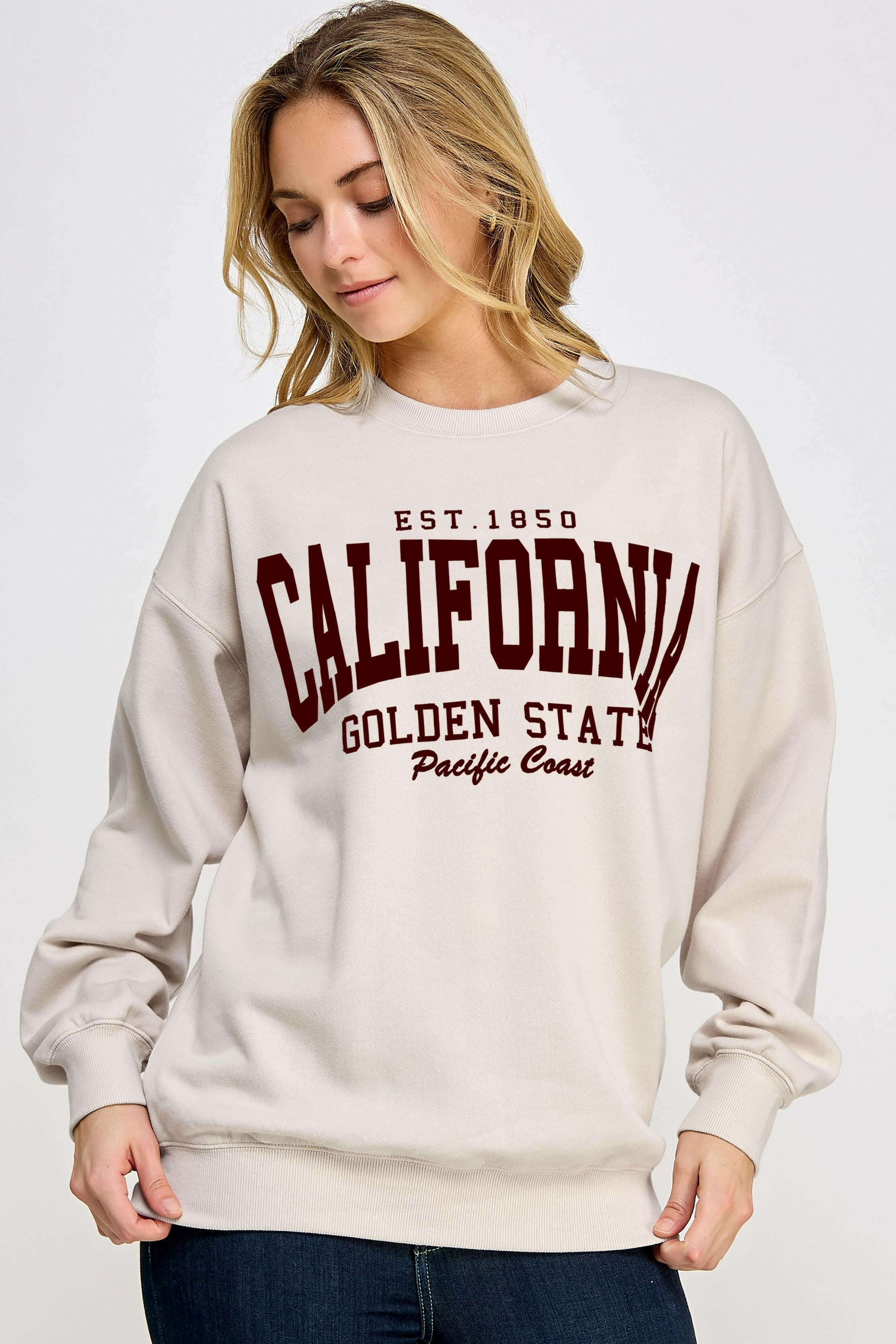 California Golden State Crewneck-Sweatshirts-Krush Kandy, Women's Online Fashion Boutique Located in Phoenix, Arizona (Scottsdale Area)