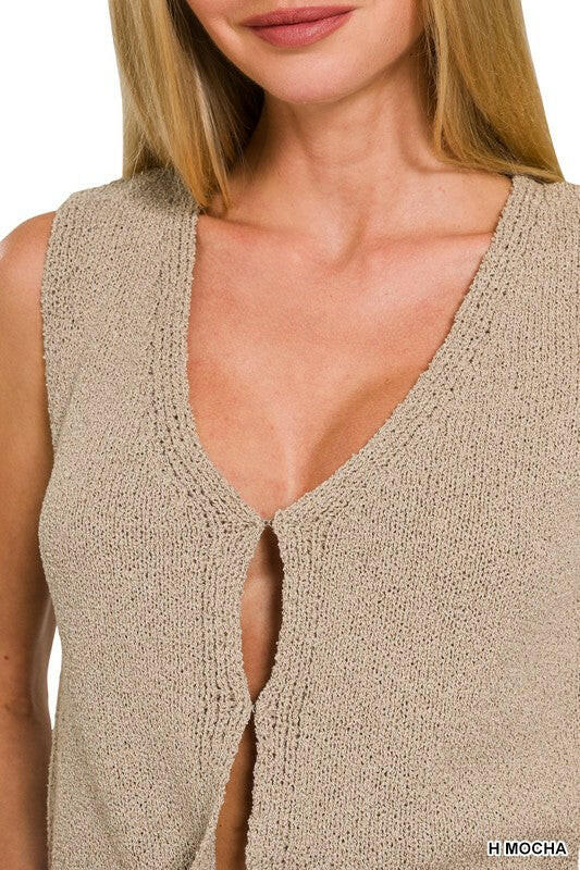 Hook & Eye Knit Sweater Vest-Vests-Krush Kandy, Women's Online Fashion Boutique Located in Phoenix, Arizona (Scottsdale Area)
