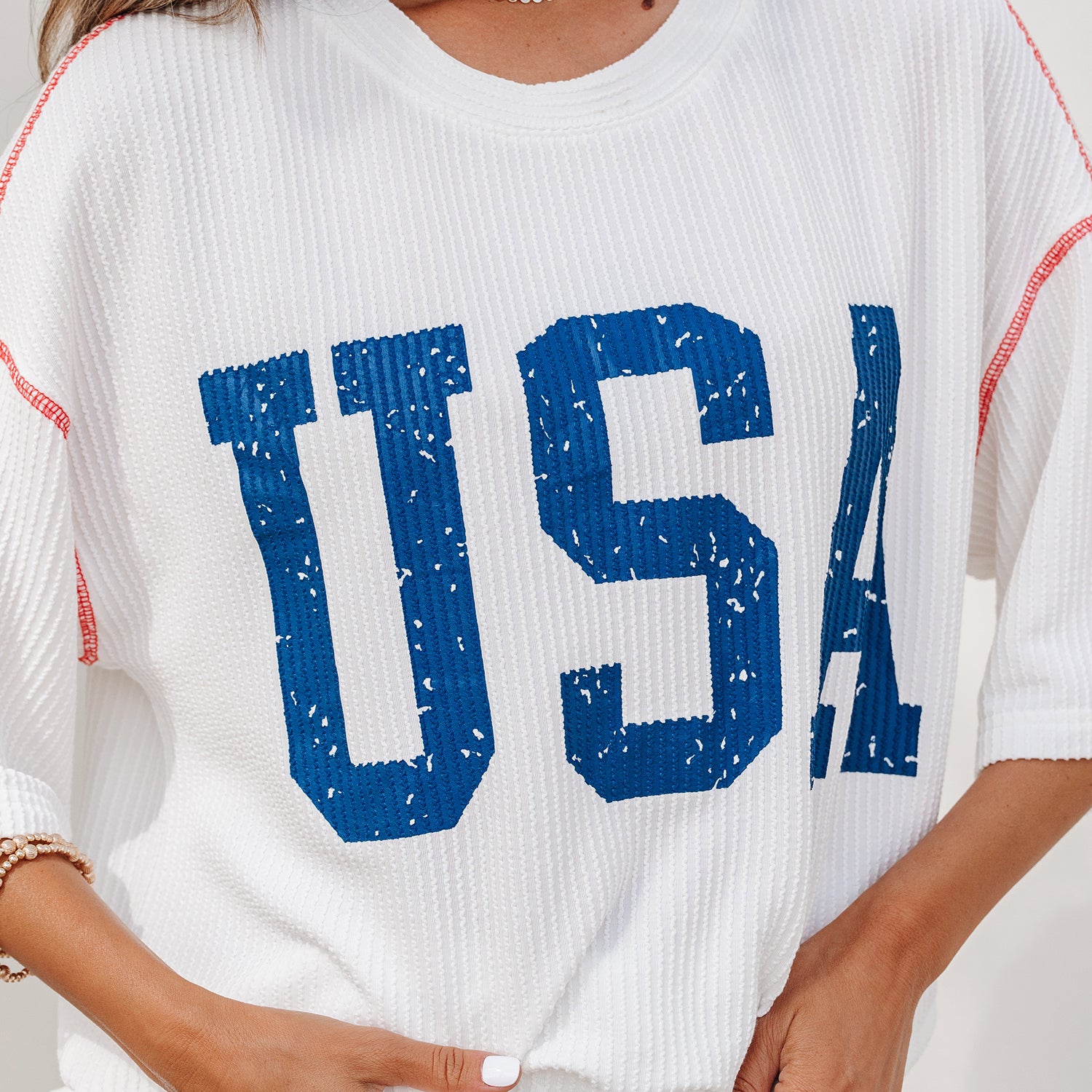 Stars & Freedom Ribbed Graphic Tee