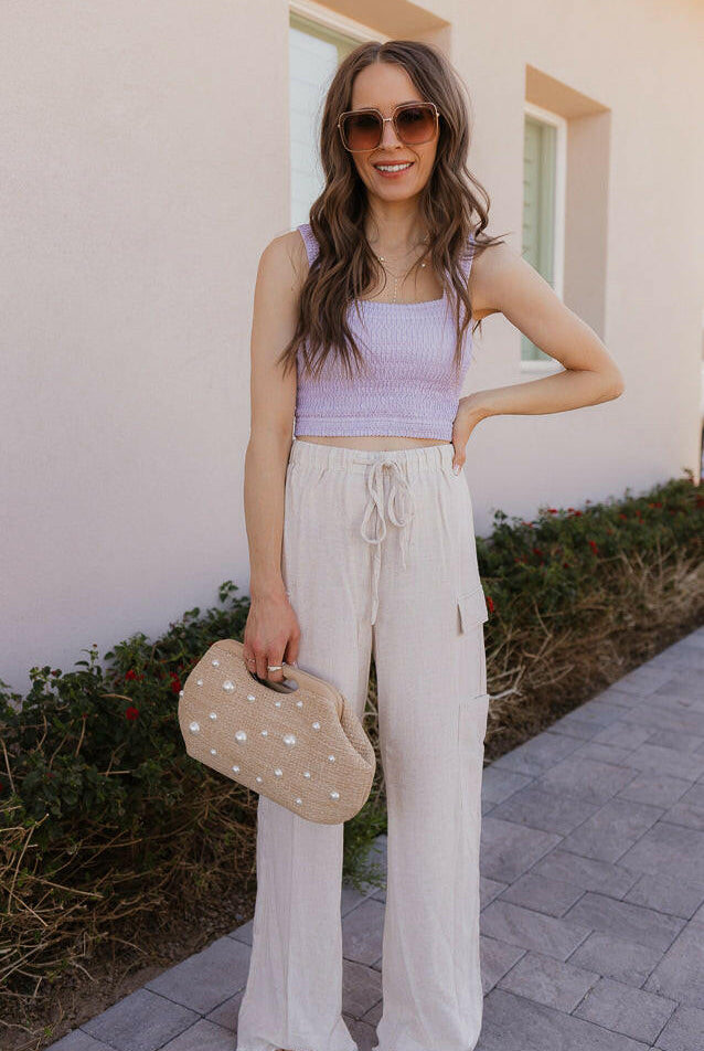 Shirred Square Neck Crop Top-Tanks-Krush Kandy, Women's Online Fashion Boutique Located in Phoenix, Arizona (Scottsdale Area)