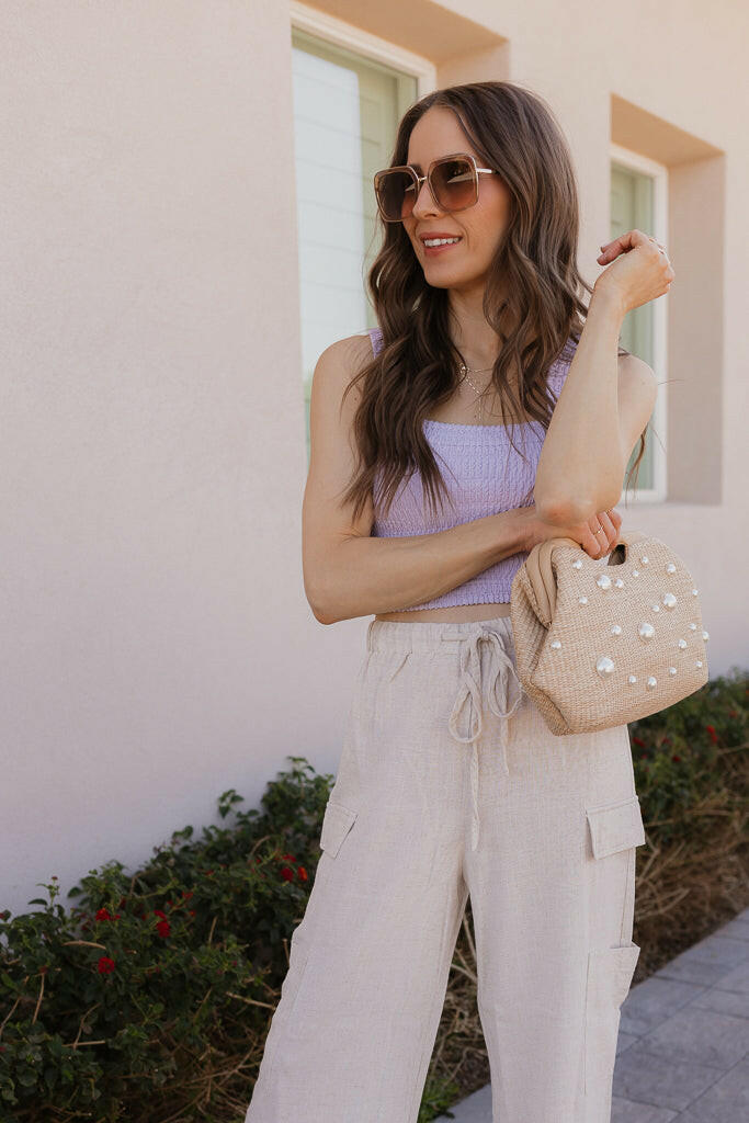 Shirred Square Neck Crop Top-Tanks-Krush Kandy, Women's Online Fashion Boutique Located in Phoenix, Arizona (Scottsdale Area)