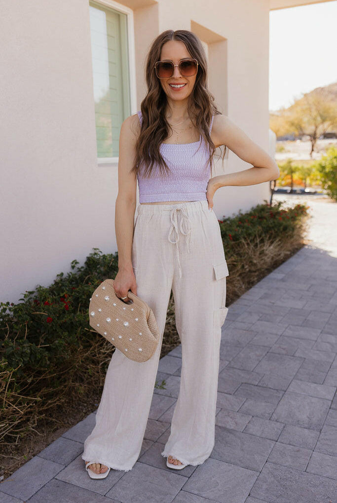 Shirred Square Neck Crop Top-Tanks-Krush Kandy, Women's Online Fashion Boutique Located in Phoenix, Arizona (Scottsdale Area)