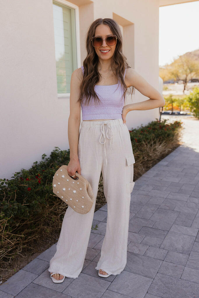 Shirred Square Neck Crop Top-Tanks-Krush Kandy, Women's Online Fashion Boutique Located in Phoenix, Arizona (Scottsdale Area)