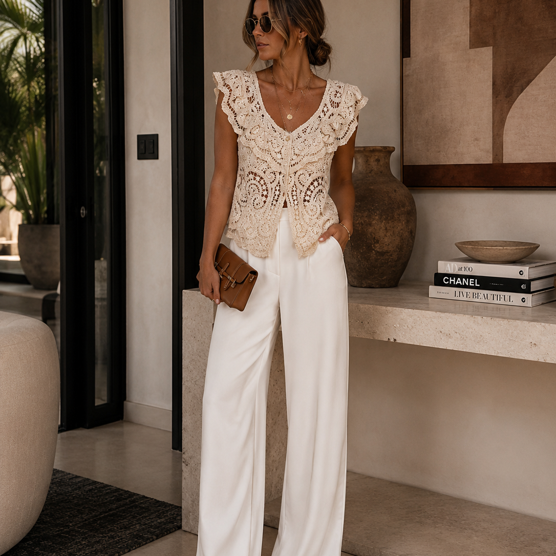 Lace Darling Boho Knit Top