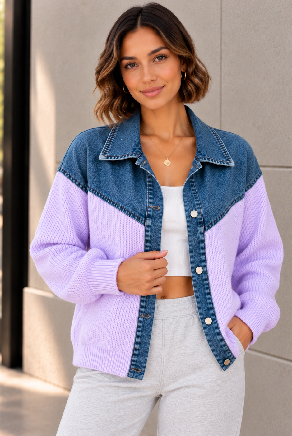 Lavender Denim Yoke Street Style.png