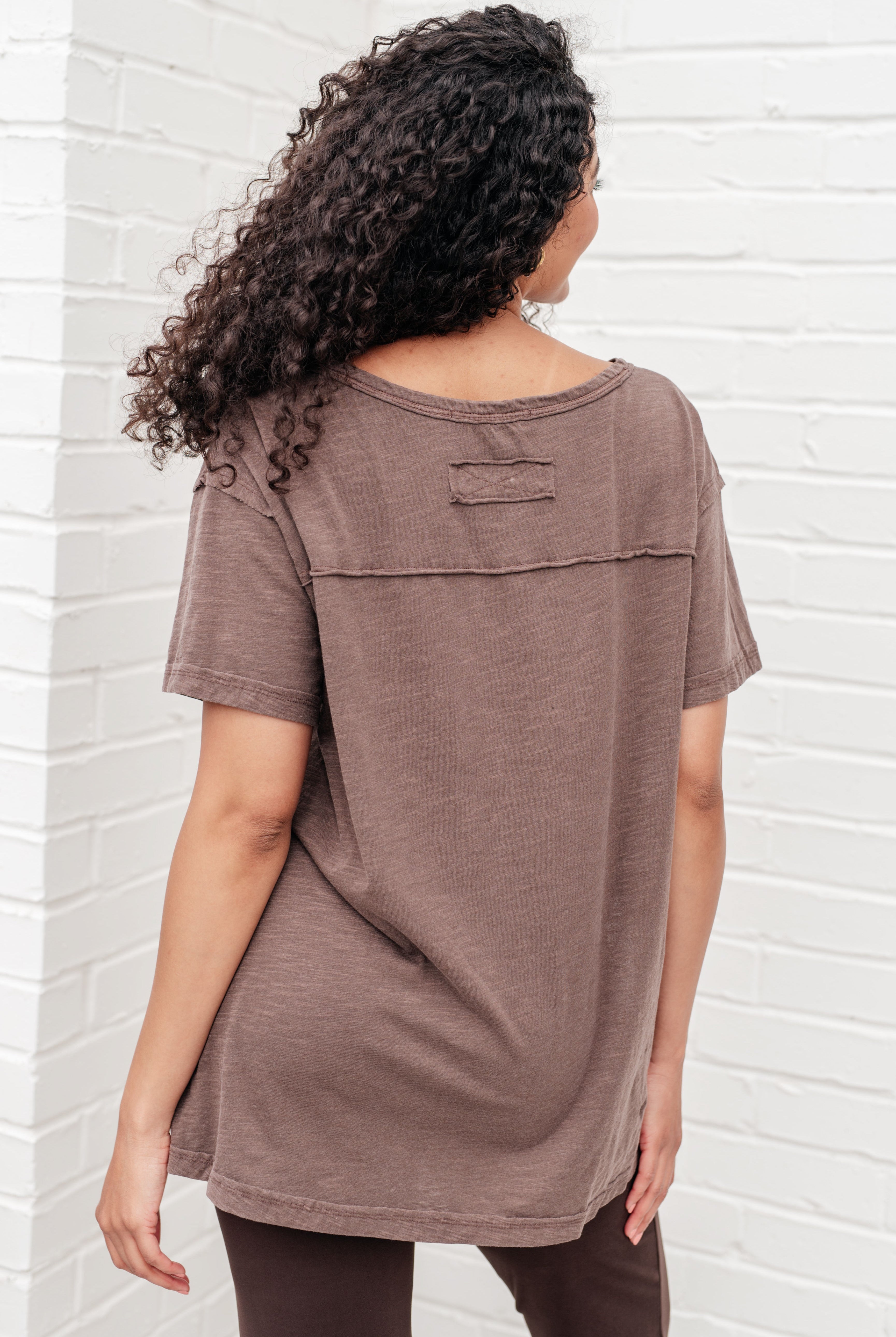 Let Me Live Relaxed Tee in Brown-Short Sleeve Tops-Krush Kandy, Women's Online Fashion Boutique Located in Phoenix, Arizona (Scottsdale Area)