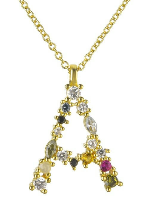 Dainty Initial Cubic Zirconia Necklace-Necklaces-Krush Kandy, Women's Online Fashion Boutique Located in Phoenix, Arizona (Scottsdale Area)