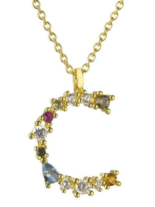 Dainty Initial Cubic Zirconia Necklace-Necklaces-Krush Kandy, Women's Online Fashion Boutique Located in Phoenix, Arizona (Scottsdale Area)