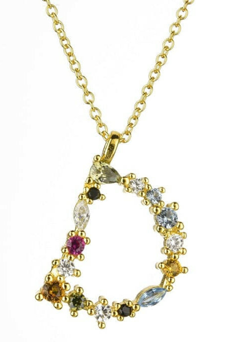 Dainty Initial Cubic Zirconia Necklace-Necklaces-Krush Kandy, Women's Online Fashion Boutique Located in Phoenix, Arizona (Scottsdale Area)