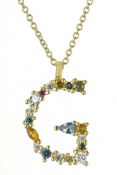 Dainty Initial Cubic Zirconia Necklace-Necklaces-Krush Kandy, Women's Online Fashion Boutique Located in Phoenix, Arizona (Scottsdale Area)