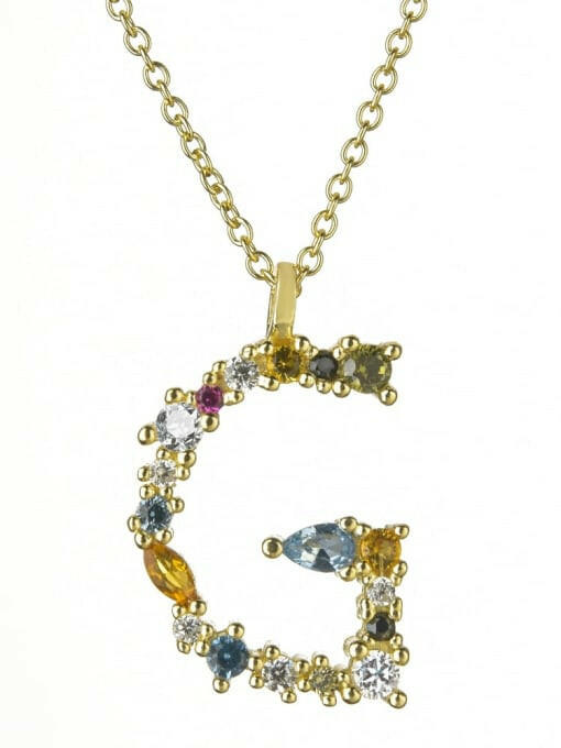 Dainty Initial Cubic Zirconia Necklace-Necklaces-Krush Kandy, Women's Online Fashion Boutique Located in Phoenix, Arizona (Scottsdale Area)